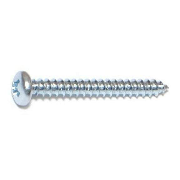 #6 x 1-1/4" Zinc Plated Steel Phillips Pan Head Sheet Metal Screws SMSPS-175