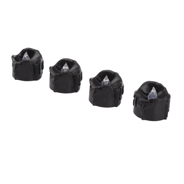 Luz De Té LED, Luz De Té Con Pilas Parpadeante Negra, 12 Piezas De Plástico Para Fiesta