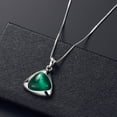 thumbnail image 4 of Koszal Women Faux Gemstone Triangular Pendant Necklace Ear Stud Earrings Jewelry Set, 4 of 7