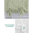 thumbnail image 3 of Sage Green Tie Up Curtains for Windows 45 Inch Length Balloon Curtains Kitchen Adjustable Balloon Window Shade Geometric Flower Leaf Diamond Plaid Retro Tie Up Valance Bathroom Curtain Window 52"x45", 3 of 6