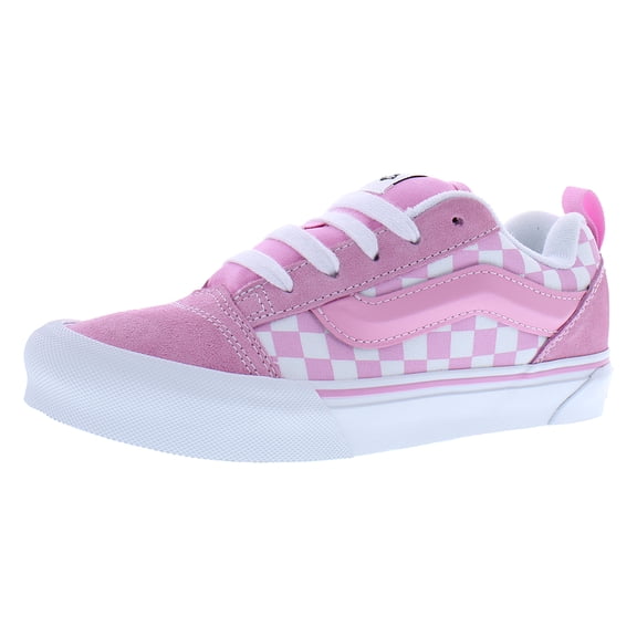 Vans KNU Skool GS Girls Shoes Size 6, Color: Checkerboard Prism Pink/True White
