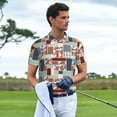 thumbnail image 5 of Balery Patchwork In Country Style Printed Men’s Short Sleeve Polo Shirt, Midweight Men's Shirt,Golf Polo shirts -3X-Large, 5 of 8