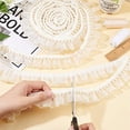 thumbnail image 6 of 4Yards Ruffle Trim Ribbon White Pearl Lace Trim with Gold Edge Organza Ruffles Lace Ribbon Pleated Tulle Fabric Trim, 6 of 9