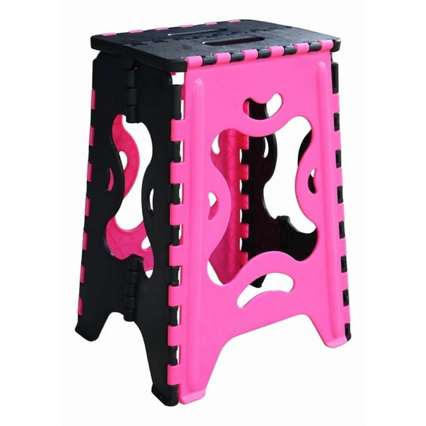 Banco Plegable Grande Portatil Plastico Soporta 120kg 1pz Acabado De La Estructura Mate Color Rosa Mexicano