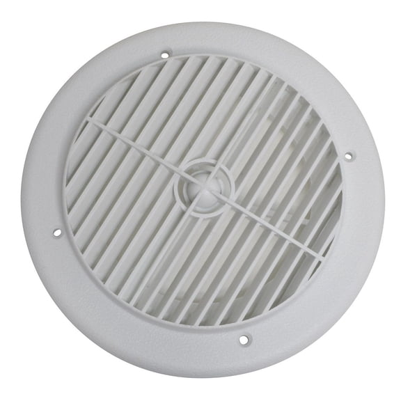 Valterra A10-3355VP Rotating Heating and A/C Register - 4" ID x 7" OD, White