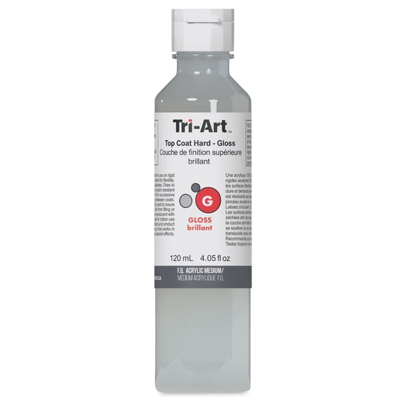 Tri-Art Top Coat Medium - Hard Gloss, 4 oz, Bottle