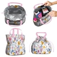 thumbnail image 2 of Pioneer Flower Floral Print Pattern Drawstring Lunch Bag Women - Drawstring Lunch Bag Insulated for Work Office - Stain-Resistant Large Lunchbags for Women with Multi-Pockets, 2 of 6