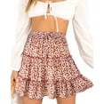 thumbnail image 1 of Femmes Été Mignon Taille Haute Jupe Volants Imprimé Floral Swing Plage M., 1 of 7