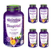 5 Pack Vitafusion SleepWell Gummies White Tea with Passion Fruit 60 Gummies Each