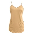 thumbnail image 4 of Women's Plus Size Jumpsuit Stylish Casual Outfit with Double Pockets Comfortable Romper,Beige,XXXXXL, 4 of 6