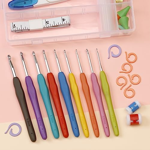 Crochet Kit for Beginners – 85 Piece Beginner Crochet Kit for Adults & Kids with Yarn,Hooks,Accessories & Bonus Tote Bag Organizer – Learn to Crochet with Complete Starter Set