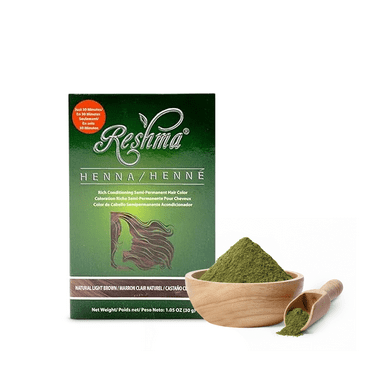 Reshma Beauty 30 Minute Henna Hair Color Infused with Natural Herbs For Soft Shiny Hair, Henna Hair Color/Dye 100% Gray Coverage Semi-Permanent Ayurveda Hair Product, 1.05 oz, Pack of 1 (Light Brown)