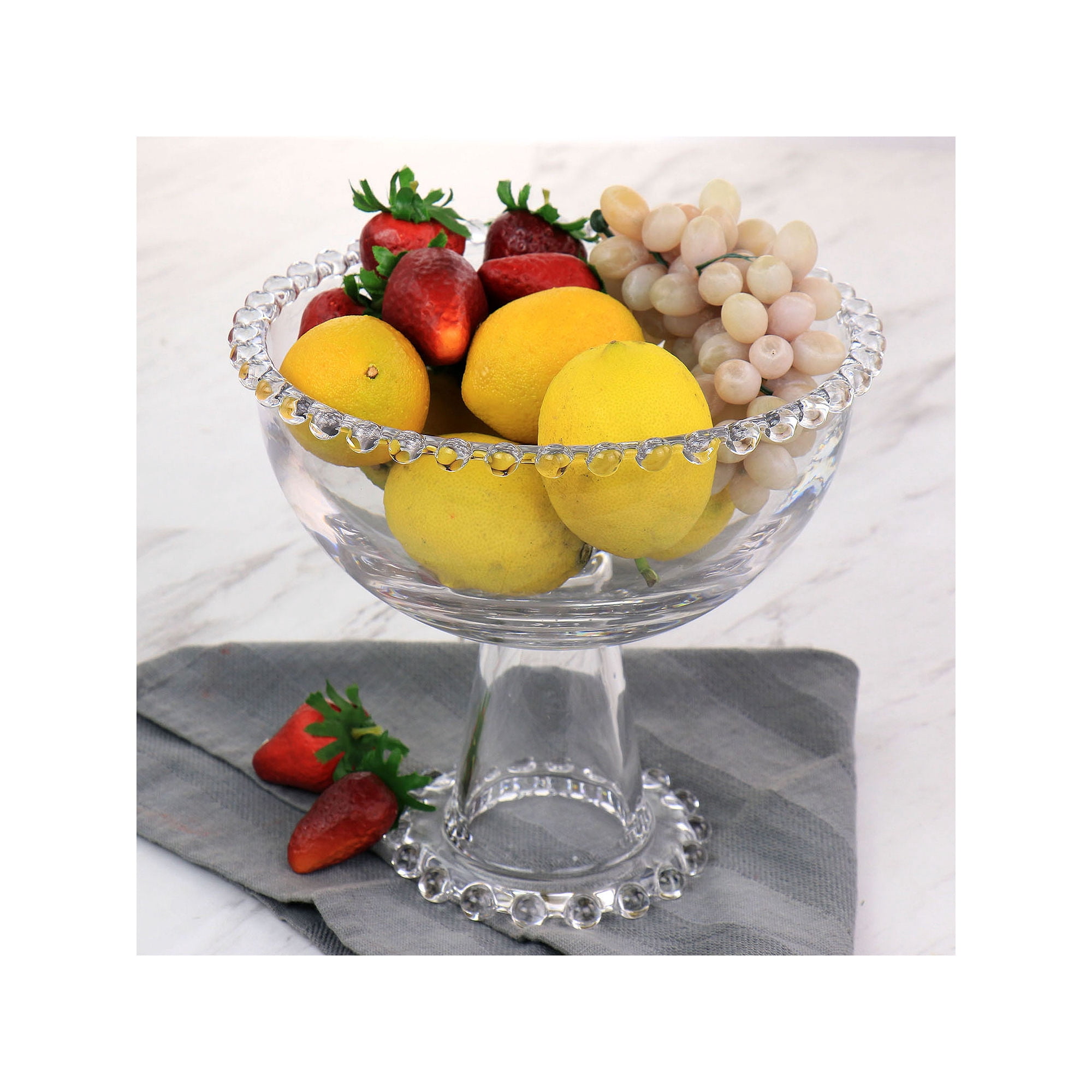 Gibson Home Sereno 8in Pedestal Glass Trifle Bowl