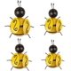 thumbnail image 1 of 4 piezas de decoración de pared de abeja de Metal, arte de pared de abeja para jardín al aire libre, cercas de césped, decoración de oficina, dormitorio, sala de estar, decoración del hogar, 1 of 5
