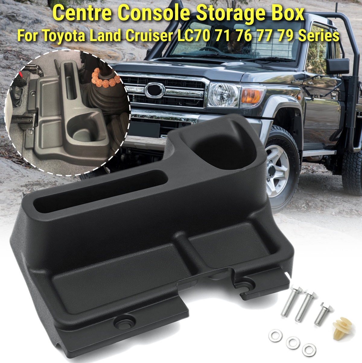 Center Console Storage Box For Toyota Land Cruiser LC70, 71, 76, 77, 79