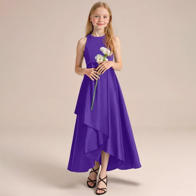 Robes de Cérémonie pour Filles, Élégantes Robes de Fête pour Récital, Concours, Sans Manches, Tenue d'Été pour Enfants, Tout-Petits à Ados