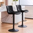 thumbnail image 4 of YOUNIKE Swivel Bar Stools Set of 2 Adjustable PU Leather Counter Stools with Back, Black, 4 of 10