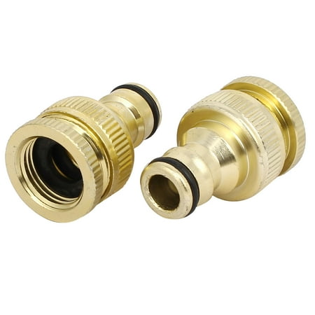 Gold Plated Brass Connector - Unique BargainsAluminum Brass Plated Threaded Faucet Tap Adapters Hose Quick Connectors 2pcs