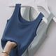 thumbnail image 3 of Chaleco sexy sin mangas para mujer, camisola de punto con cuello redondo, camiseta blanca y negra de Color puro, camiseta sin mangas ajustada de talla grande, 3 of 4