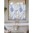 thumbnail image 7 of Tier Curtains 45 Inches Long, Hydrangea Leaves Window Treatment Curtain Drapes, Blue Striped Botanical Floral Small Curtain Drapes for Bathroom Laundry Room, 27.5"x45", 2 Panels, 7 of 7