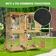 thumbnail image 6 of Grepatio Cat Catio 4 Tiers Outdoor Cat Enclosure Window Access, Indoor Cat House with Wheels and Removable Floor, Outside Large Cat Cage with Waterproof Roof,  Cattio with Resting Box (Natural), 6 of 7