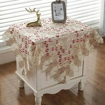 Nvzi Damask Lace Patchwork Tablecloth Luxury Square Small Table Cover Elegant Floral Embroidered Lace Table Cloth for Party Kitchen Dinning Picnic Decoration (Type H,22"x22")