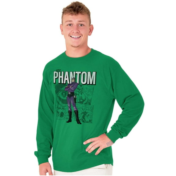 the Phantom Retro Comic Superhero Long Sleeve TShirt Men Women Brisco Brands S