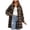 Brown, variant on Women's Oversized Plaid Flannel Button Down Shacket Jacket with Pockets (Yellow, L)