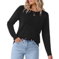 thumbnail image 2 of Asklazy Women's Sweater Lightweight Long Sleeve Soft Comfortable Pullover Tops Basic Knit,Black,M, 2 of 9