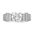 thumbnail image 4 of White Sterling Silver Ring Band Fashion Open Back Flat Cubic Zirconia CZ Round, 4 of 4