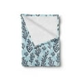 thumbnail image 2 of Blue and White Soft Flannel Fleece Throw Blanket, Hand Drawn Style Ocean Themed Pattern with Coral Seaweed, Cozy Plush for Indoor and Outdoor Use, 50" x 70", Pale Blue Dark Blue, by Ambesonne, 2 of 5