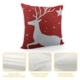 thumbnail image 4 of Patifu  Soft Canvas Throw Pillow Covers Cases for Couch Sofa Home Decoration Christmas Holiday Reindeer with Stars Print   Christmas Red 12x12in, 4 of 5