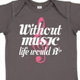 thumbnail image 4 of Inktastic Without Music Life Would Be Flat Girls Baby Bodysuit, 4 of 5