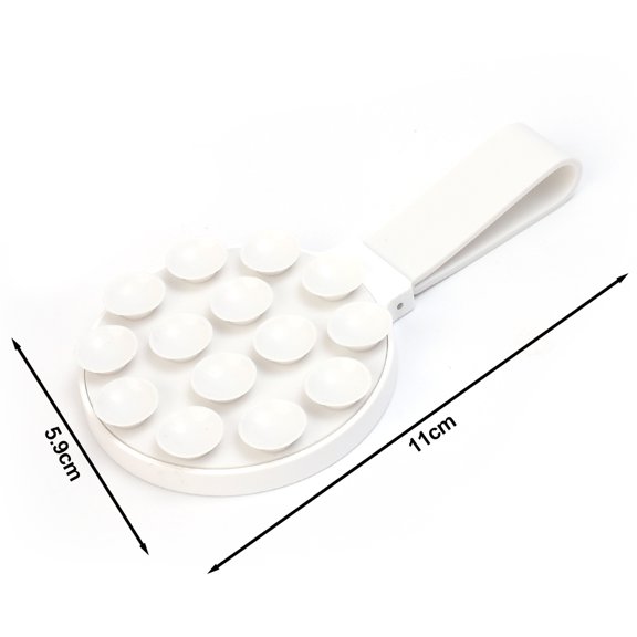Magnetic Suction Cup Phone Mount on Mirror Shower Silicone Sucker Phone Case Grip Stand Holder for iPhone 15 14 13 12 11 Magsafe (White)
