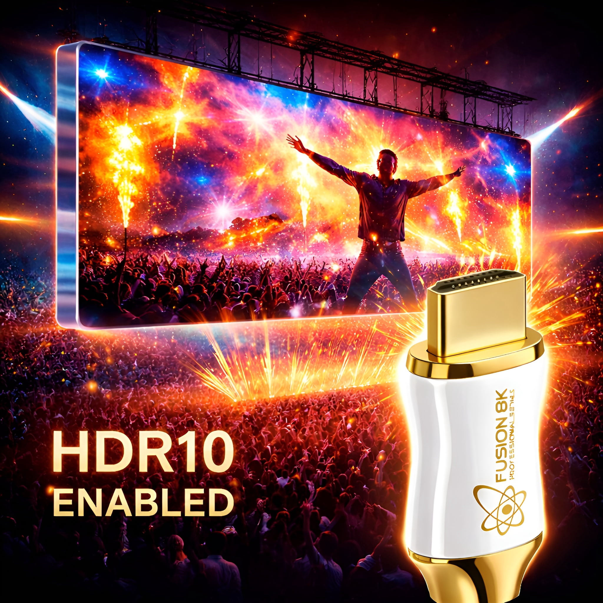 Fusion8K White HDMI 2.1 Cable 6ft - Certified 48Gbps 8K 4K 120Hz, Nylon Braided for PS5 Xbox Series X, HDR eARC VRR ALLM