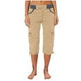 thumbnail image 4 of EaskTriop Women's Cropped Pants Drawstring Hem Capri with Pockets Quick-Dry Elastic High Waist Summer Vacation Utility Lounge Slacks, 4 of 6