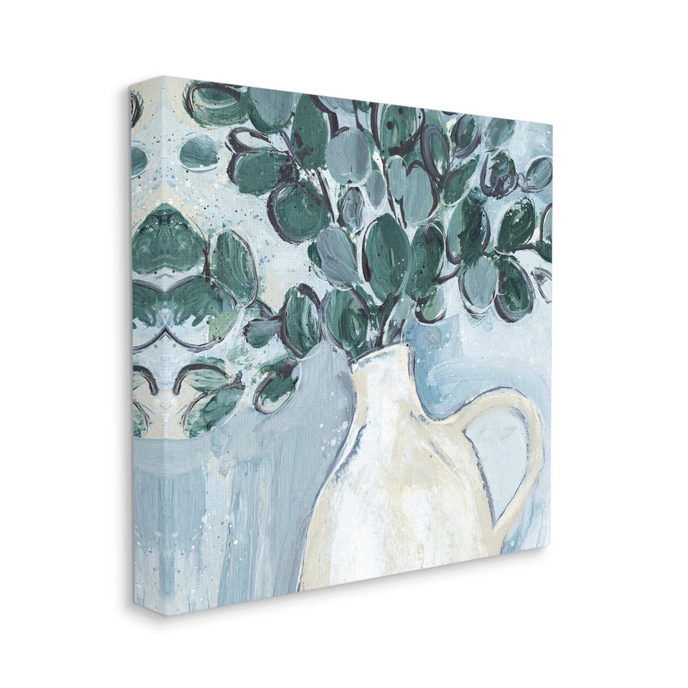 Stupell Industries Modern Eucalyptus Plant Leaves Jug Vase Painting Gallery Wrapped Canvas Print Wall Art, Design by Annie Warren