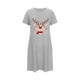 thumbnail image 2 of Camisón corto de talla grande para mujer, camisón de manga corta con estampado de pecho a la moda, camisón para mujer, 2 of 5