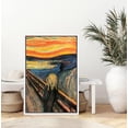 thumbnail image 3 of IDEA4WALL Framed Wall Art Edvard Munch's The Scream Decorative Historic Oil Painting Baroque Traditional Scenic Famous Canvas Print for Living Room, Bedroom, Office - White 24"x36", 3 of 5
