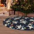 thumbnail image 6 of Yiaed Cartoon Sharks Print Christmas Tree Skirt , Tree SkirtsTree Mat for Christmas Winter Holiday Indoor Decorations-30", 6 of 7