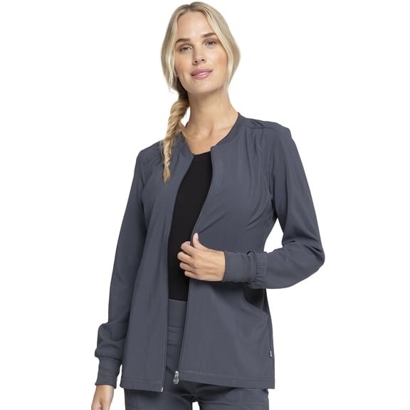 Infinity Cherokee Zip Front Womens Scrub Jacket 4-way Stretch with Lightweight, Superior Performance and Comfort - CK370A