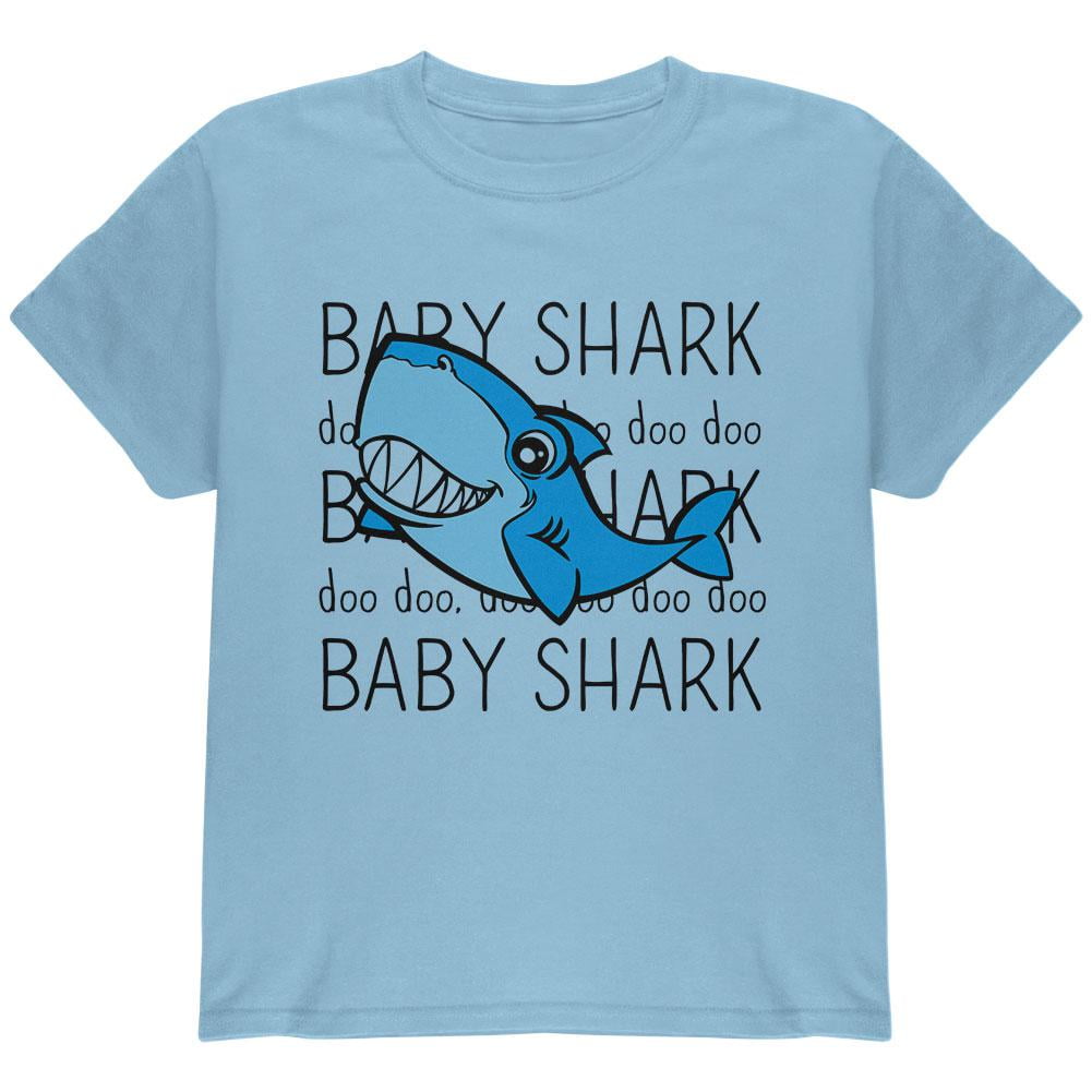 Baby Shark Cute Silly Youth T Shirt Light Blue YMD - Walmart.com ...