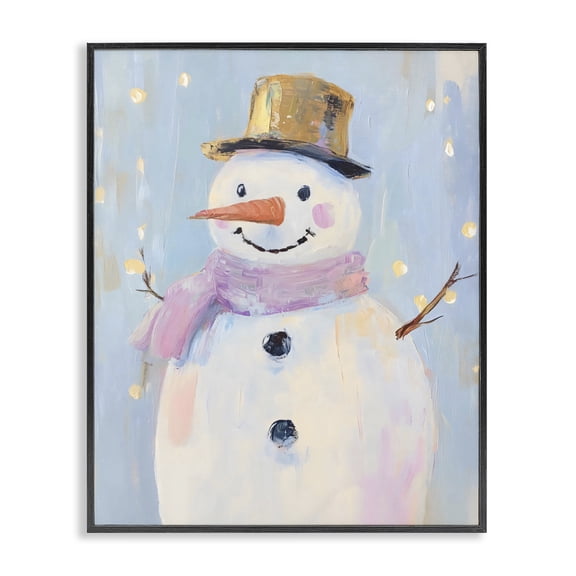 Stupell Industries Cottage Cheerful Pastel Snowman Black Framed Giclee Art, 11 x 14, by The Prints Vibe