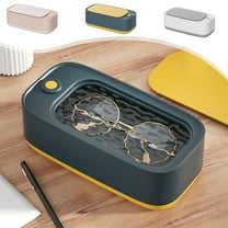 Portable USB Ultrasonic Cleaner for Glasses, Jewelry, Cosmetics - 250g Compact High-Frequency Cleaning Machine, 21x10.5x7.5cm, White/Pink/Green, Travel-Friendly