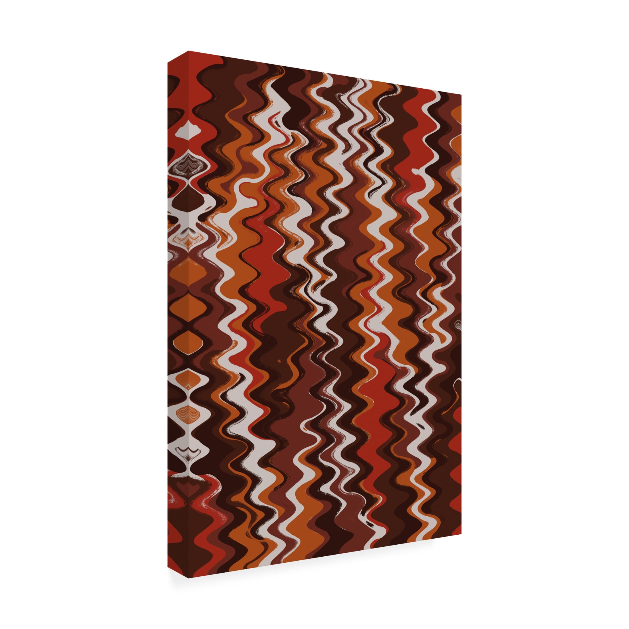 Canvas Wall Art - Treechild 'Earthy Color Zig Zag Pattern' Wall Art for Living Room, Bedroom, or Office D?cor by Trademark Fine Art - 30 x 47 Inches