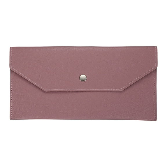 Uxcell 1Pcs PU Leather Envelope Wallet Card, Reusable Money Pouch Small Leather Organizer Pouch for Women Men Travel,Oak