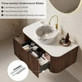 thumbnail image 5 of 24" Modern Floating Bathroom Vanity with Sink, Wall-Mounted Cabinet with Ultra-Thin Ceramic Basin and Marble Top, Extra Large Storage Drawer, Soft-Close Design, Dark Walnut, 5 of 6