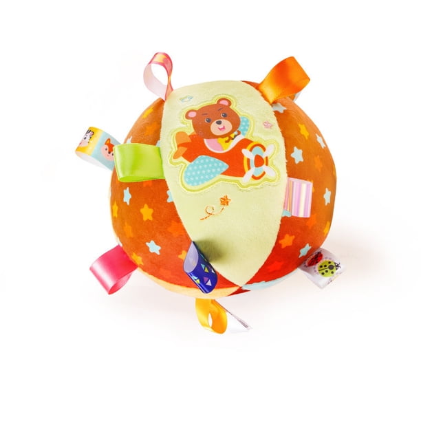 Juguetes para bebés de 0 a 12 meses, sonajero de tela suave, pelota de juego para bebés rellena con campana, animales de dibujos animados, juguetes interactivos, juguetes educativos