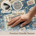 thumbnail image 6 of ODIKA 6'x9' Washable Area Rug Livingroom Vintage Distressed Boho Border Large Scroll Ornate for Queen Size Bedroom, Under Bed, Master Suite, Easy Care, Non-Shedding, 6 of 7
