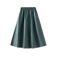 thumbnail image 3 of new retro style mid-length skirt for women spring and autumn high waist A-line long elegant skirt-Gray-One Size, 3 of 7
